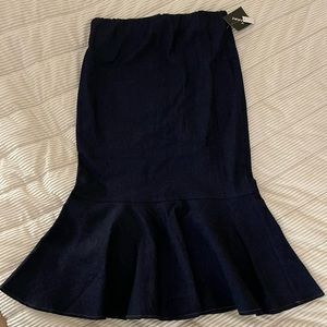 Jemma Medium Woman’s Stretch Jean Skirt with clamshell flair at bottom